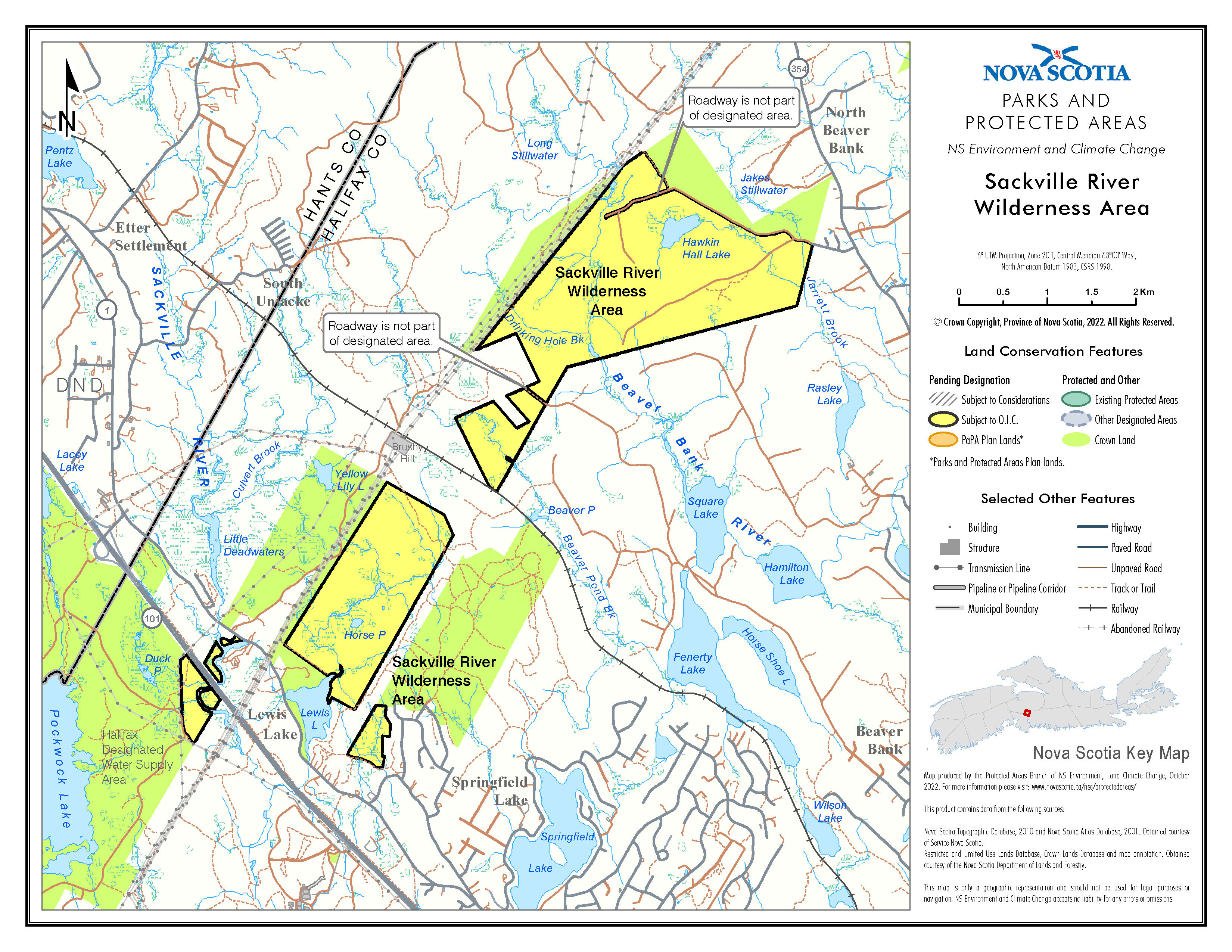 Map of Sackville River Wilderness Area